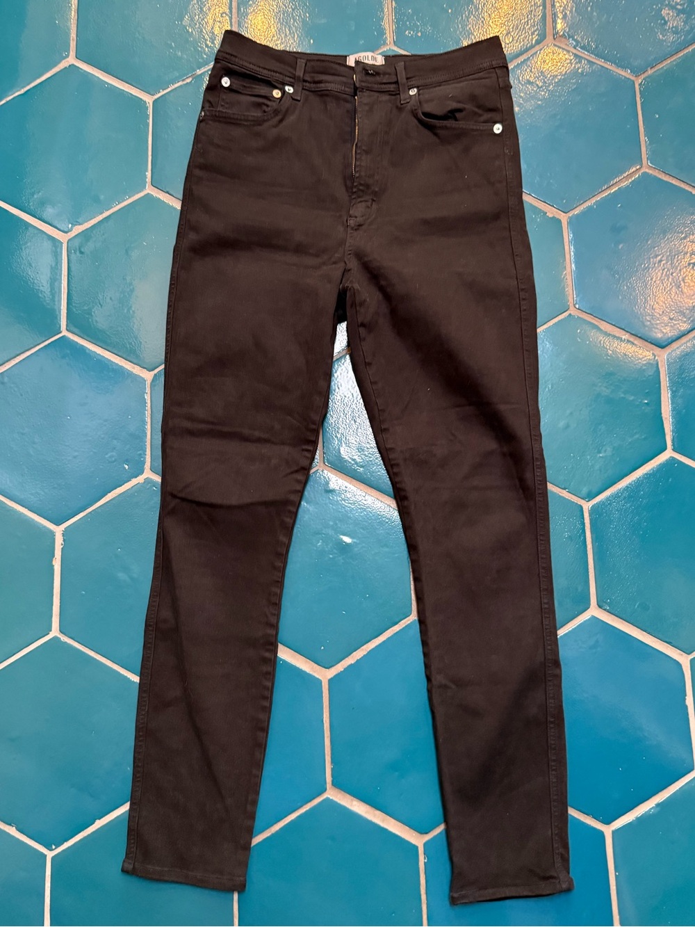Agolde Black Skinny High-Rise Jeans, size 29